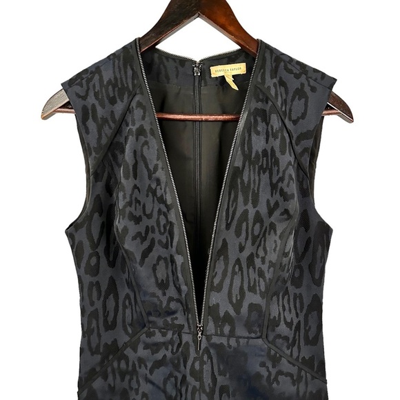 REBECCA TAYLOR Jacquard Leopard Print Zipper Dress - Picture 4 of 13